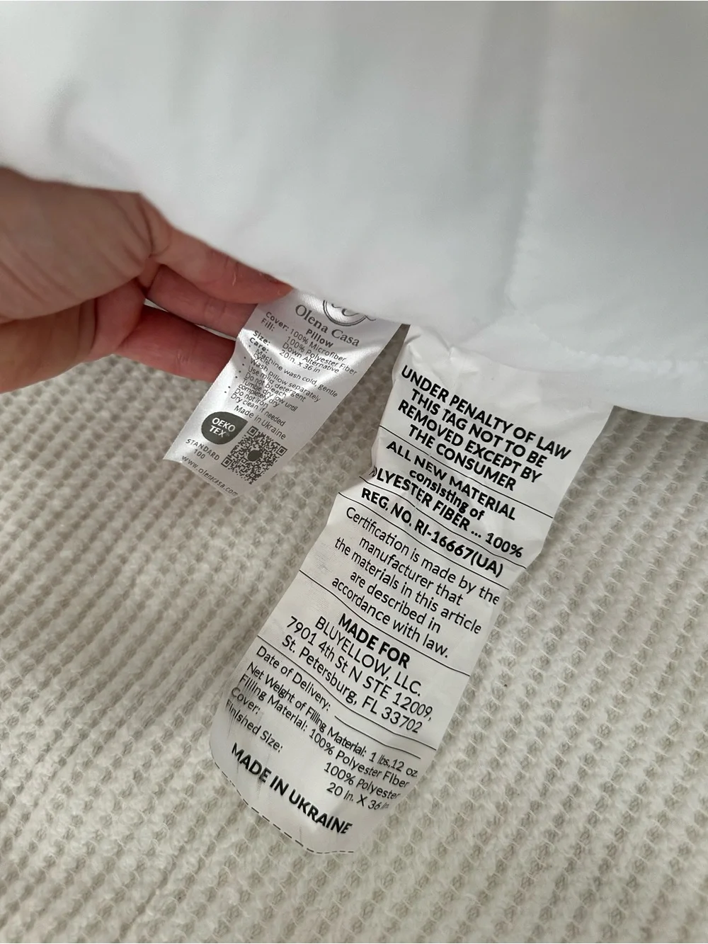 White Quilted Pillow King Size